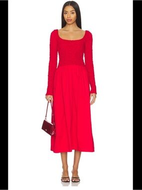 DAMSON MADDER 
Malinda Smocked Midi Dress, size 6, US 2